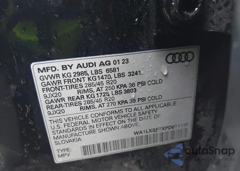 2023 Audi Q7 Premium Plus 55 Tfsi Quattro Tiptronic from USA, damaged, VIN WA1LXBF7XPD011139